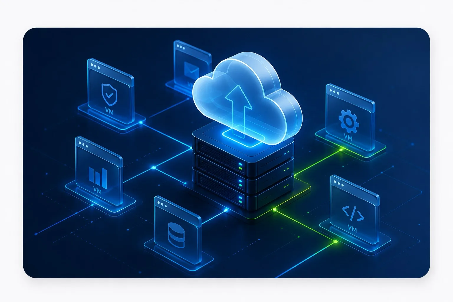 Máquina virtual em nuvem com múltiplos servidores gerenciada pela GSS