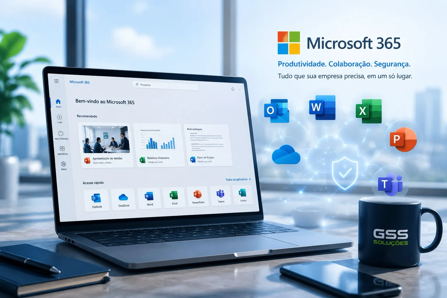 Microsoft 365 implantado e suportado pela GSS Soluções